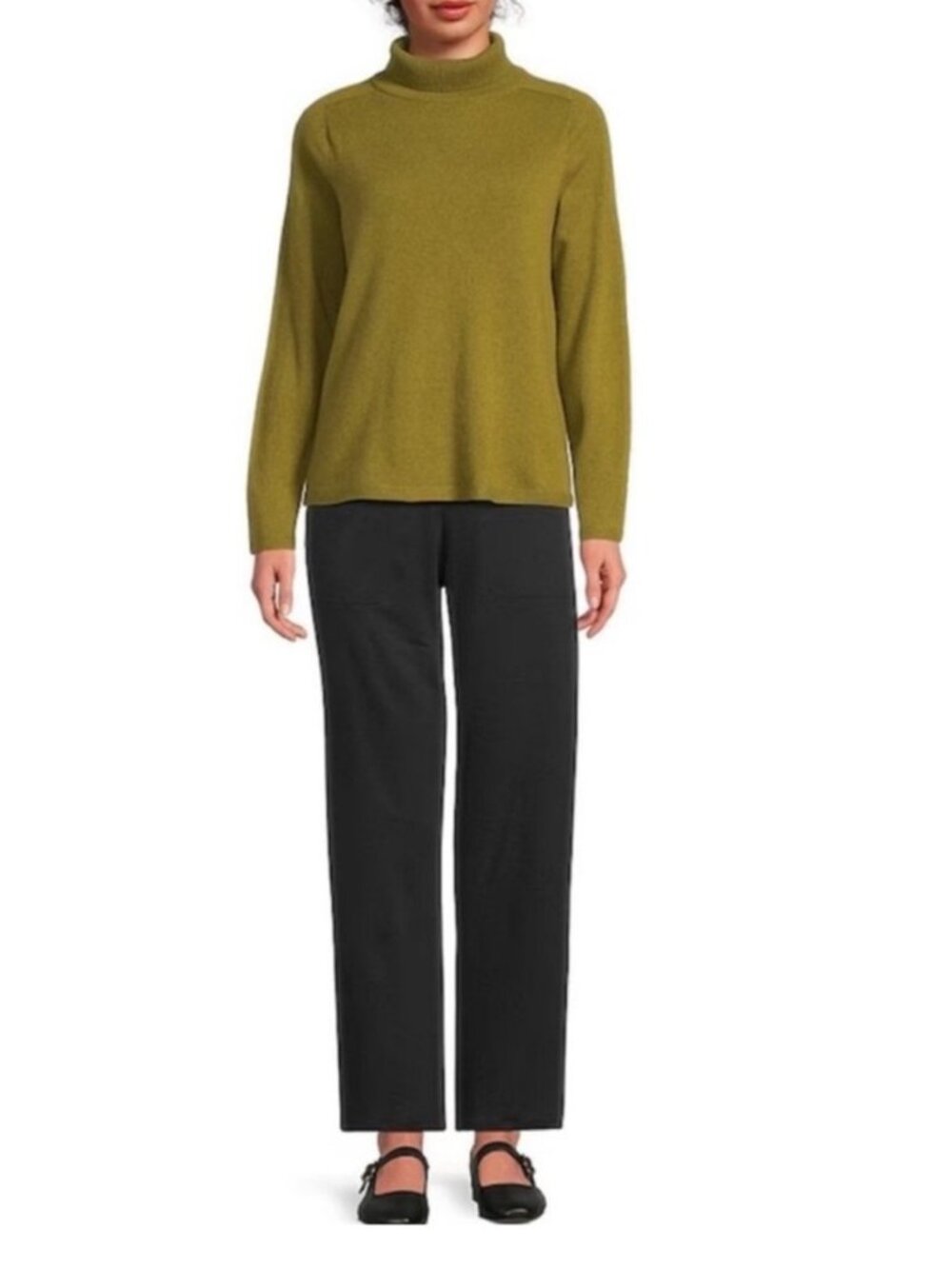 NWT Eileen Fisher 100% Cashmere Turtleneck Sweater XXS Moss